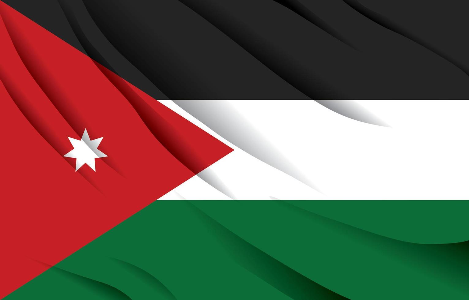 jordania-national-flag-waving-realistic-illustration-vector